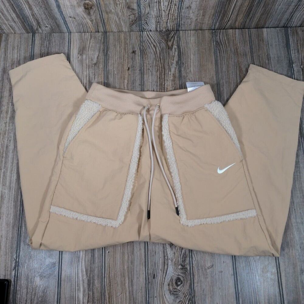 Nike Women Sportswear Essential Loose Fit High‎ Rise Khaki Pant Sz S DQ6809-200 - Picture 2 of 10